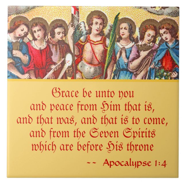 Azulejo Los Siete Archangels (CP 001; Cromolitografía) (Frente)