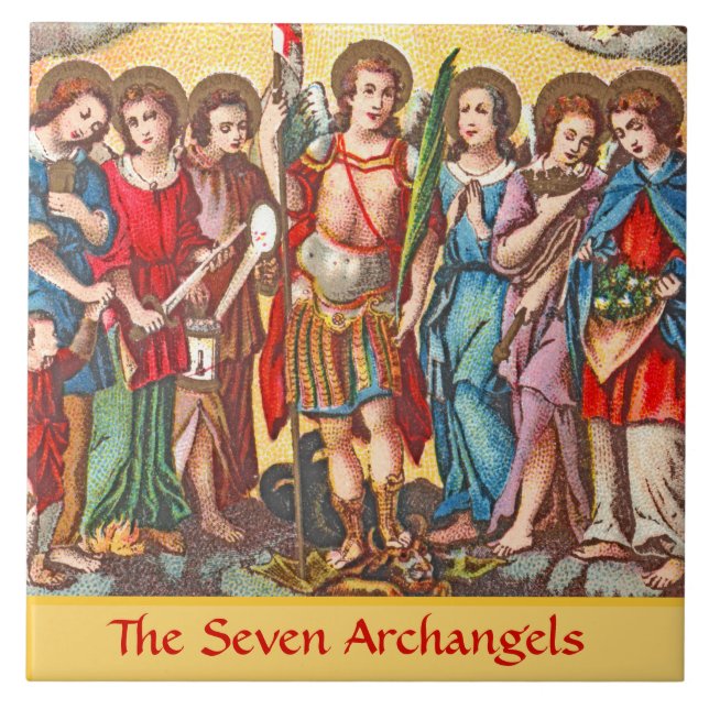 Azulejo Los Siete Archangels (CP 001; Cromolitografía) (Frente)