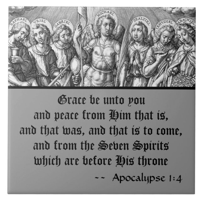 Azulejo Los Siete Archangels (M 034; Grabado) (Frente)