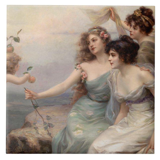 Azulejo Los tres grados de Edouard Bisson (Frente)