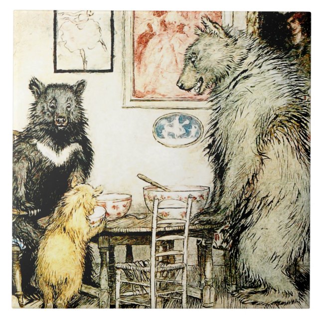 Azulejo "Los tres osos" de Arthur Rackham (Frente)