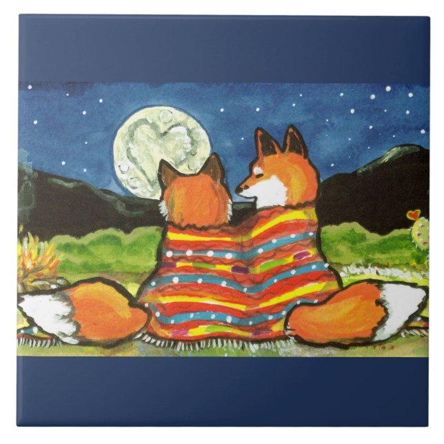 Azulejo Los zorros de Fox aman el aniversario romántico de (Frente)