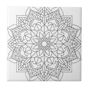 Azulejo Lotus Flower Mandala