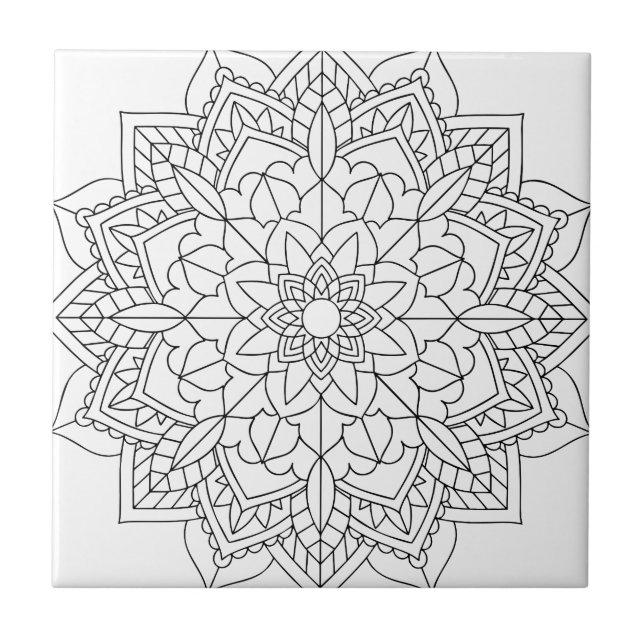 Azulejo Lotus Flower Mandala (Frente)