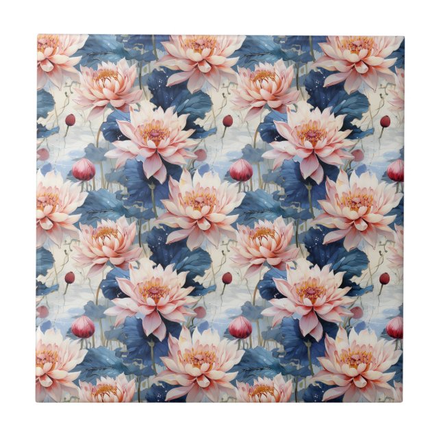 Azulejo Lotus Flowers Pond Tile (Frente)