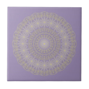 Azulejo Lotus Mandala en Lilac y Oro