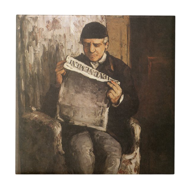 Azulejo Louis Auguste Cezanne Padre Del Artista Leyendo (Frente)