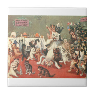 Azulejo Louis Wain Christmas Party