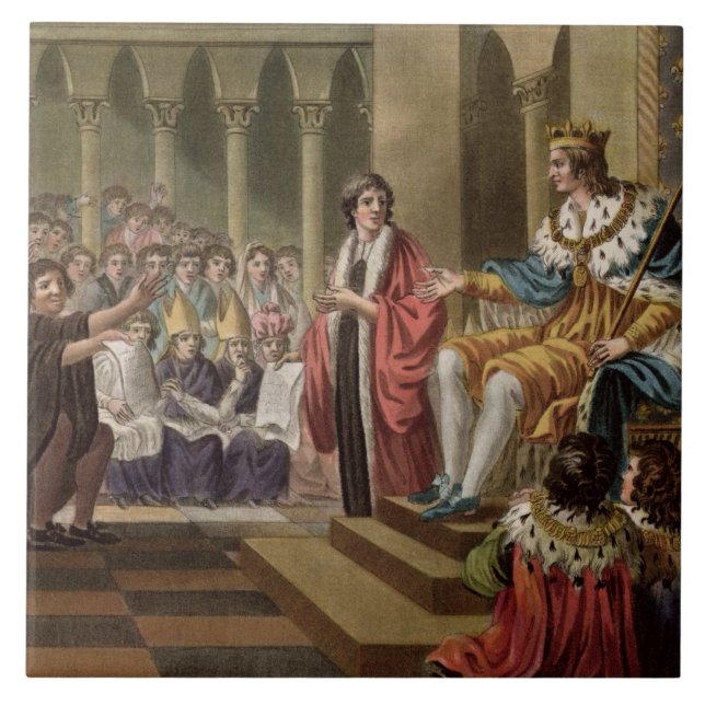 Azulejo Louis XII (1462-1515) declaró al padre del Peopl (Frente)