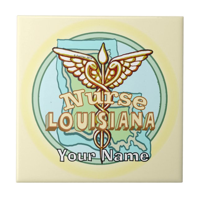 Azulejo Louisiana Caduceus Nurse Tile (Frente)