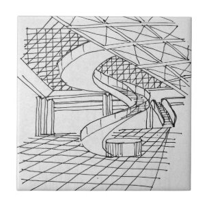 Azulejo Louvre bajo la pirámide París, Francia