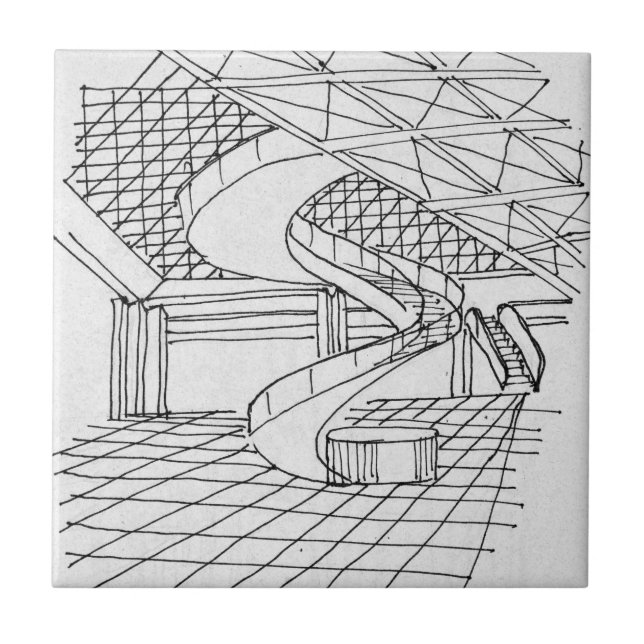 Azulejo Louvre Debajo de la Pirámide | París, Francia (Frente)