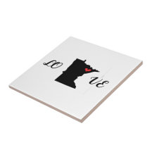 Love Minnesota Ceramic Tile Coaster