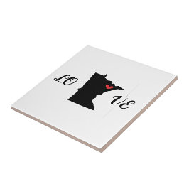 Azulejo Love Minnesota Ceramic Tile Coaster
