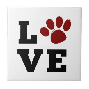 Azulejo Love Paw Print Animal Lover Dog Lover