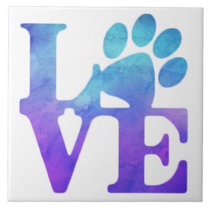 Azulejo Love Paw Print - Regalos para los amantes del perr