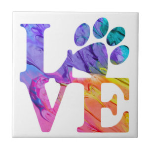 Azulejo Love Paw Print - Regalos para los amantes del perr