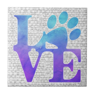 Azulejo Love Paw Print - Regalos para los amantes del perr