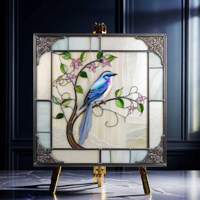 Azulejo Lovely Bluebird 2 sobre el vino de flores (Subido por el creador)