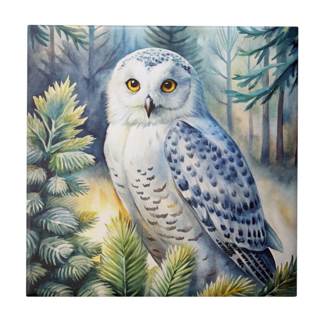 Azulejo Lovely Snowy Owl (Frente)