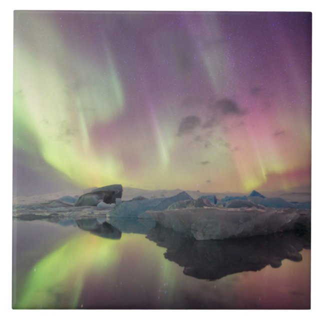 Azulejo Luces de aurora se reflejan en la laguna (Frente)