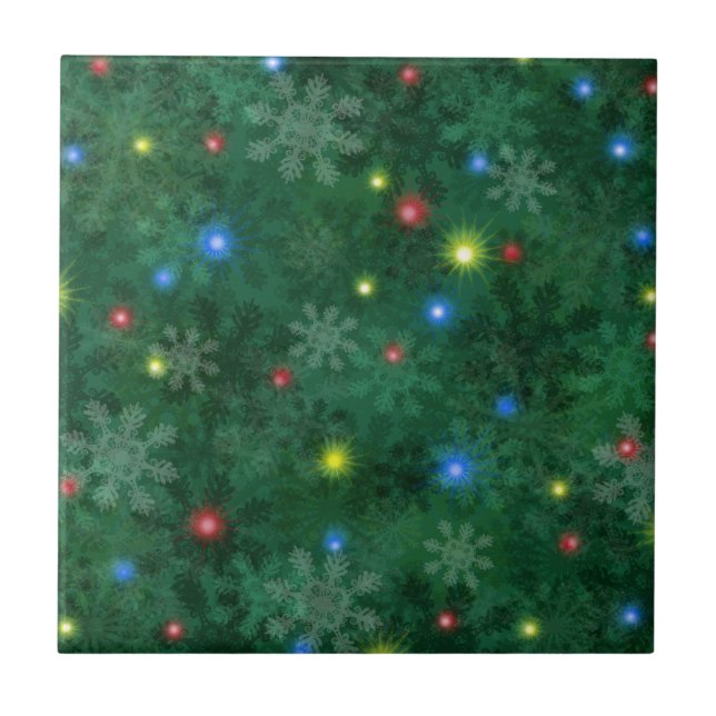 Azulejo Luces de la nieve del navidad (Frente)