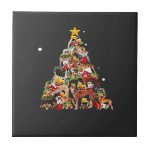 Azulejo Luces del árbol de Navidad Greyhound Gif divertido