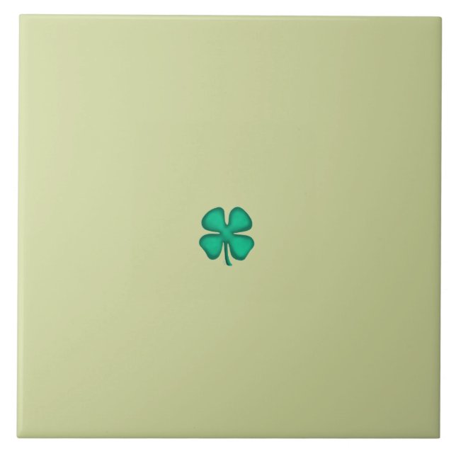 Azulejo Lucky 4 Leaf Irish Clover tiny lt green large tile (Frente)