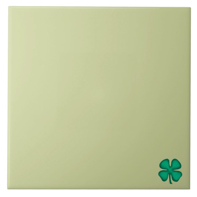 Azulejo Lucky 4 Leaf Irish Clover tiny lt green large tile (Frente)