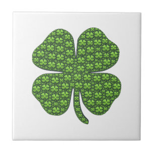 Azulejo Lucky Irish Clover White