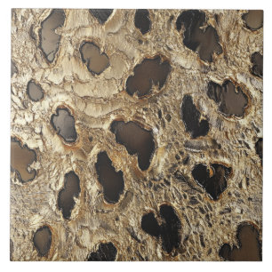 Azulejo Lugares de animales metálicos del Leopardo de oro