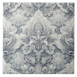 Azulejo Lujo blanco suave, acentos plateados, lujo sin inc