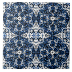 Azulejo Lujo, elegante, ornamental azul marino y blanco