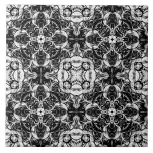 Azulejo Lujo, elegante, ornamental, negro y blanco