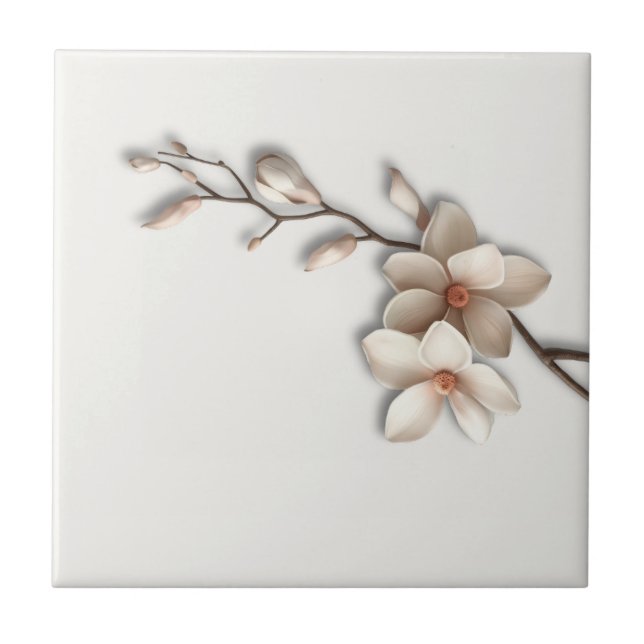Azulejo Lujo Silencioso Botánico Magnolia (Frente)