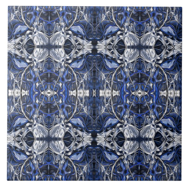 Azulejo Lujo, vintage, azul marino, blanco, gris (Frente)