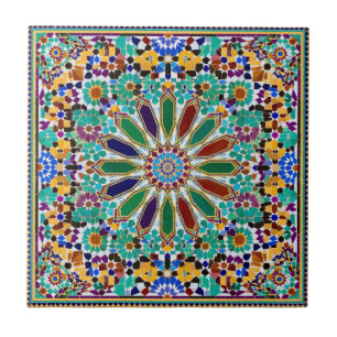 Azulejo Lujosa estrella Zellij marroquí multicolor vibrant