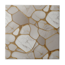 Azulejo Lujoso Mosaico de Mármol Dorado - Original Elegant
