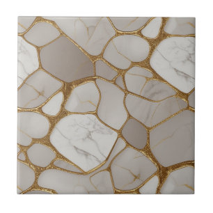 Azulejo Lujoso Mosaico de Mármol Dorado - Original Elegant