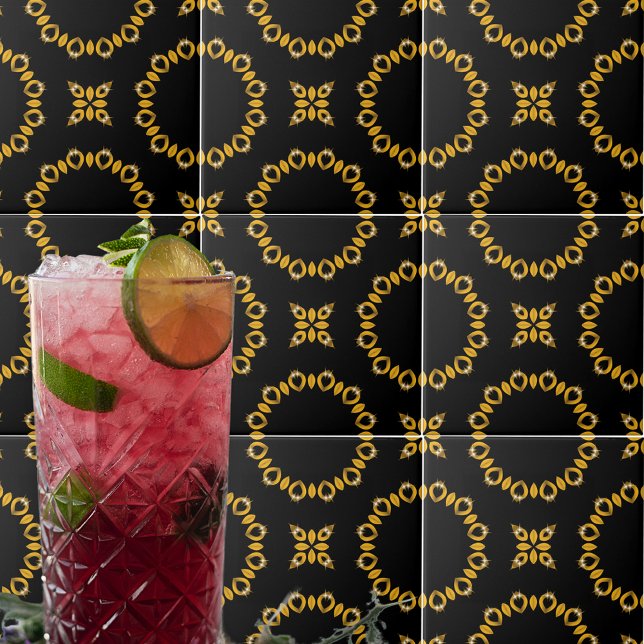 Azulejo Lujoso y brillante patrón elegante oro y negro (Subido por el creador)