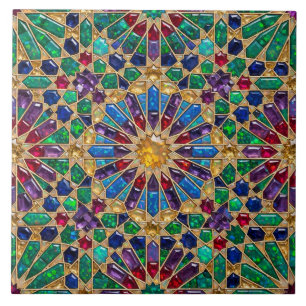 Azulejo Lujoso Zellij marroquí de cristal opalo colorido