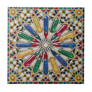 Azulejo Lujoso Zellij marroquí de cristal opalo colorido