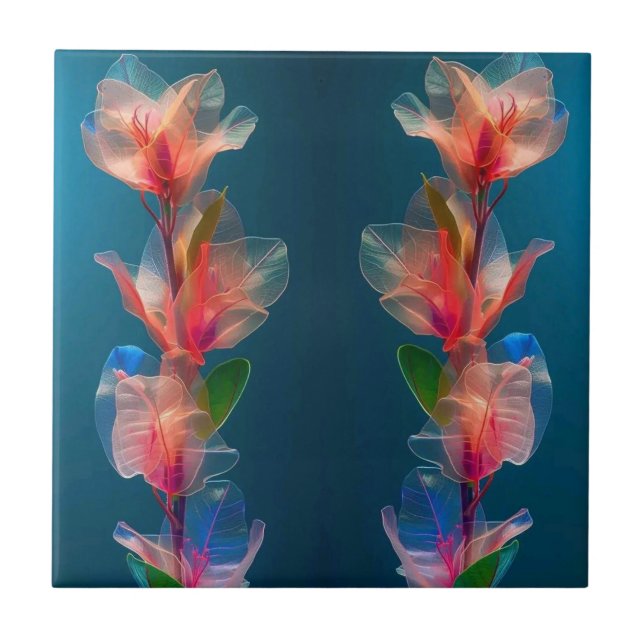 Azulejo Luminosa elegancia floral" (Frente)