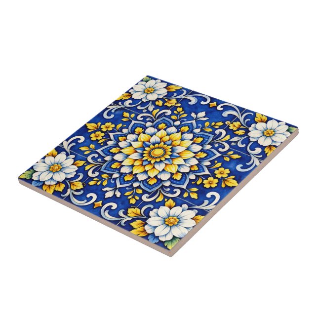 Azulejo luminoso de cobalto del jardín (Lado)