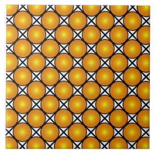 Azulejo Luminosos puntos dorados patrón de celosía en blan