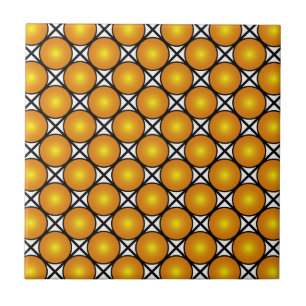 Azulejo Luminosos puntos dorados Patrón de celosía negro b