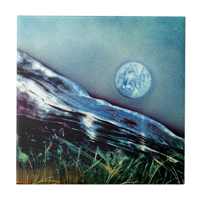 Azulejo Luna de día medio (Frente)