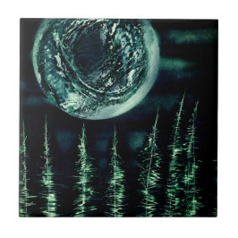 Azulejo Luna del bosque