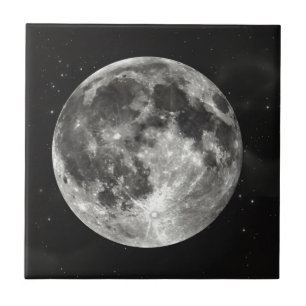 Azulejo Luna Llena en el cielo