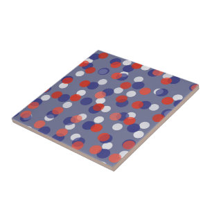 Azulejo lunares rojos, blancos y azules